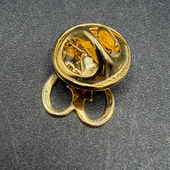 Vintage Gold Tone Metal Monogram Lapel Pin Brooch, Jewelry - Picture 5 of 10
